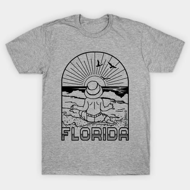 Florida Beach Baby Black Outline T-Shirt by LostShell